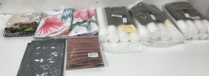 (3) Door Draft Stopper-(3) Curtains-Storage Bag-Table Cloth and more