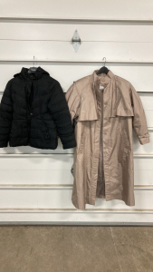 (1) Size 12 Fleet Street Women&rsquo;s Trench Coat (1) Women&rsquo;s Puffer Jacket w/ Hood