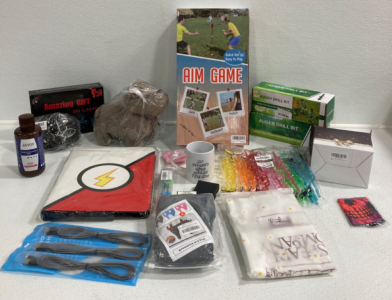 Stuffed Dog, Aim Game, Photopolymer Resin, Pokémon Card Binder, IPhone Chargers, Straws and More