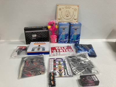 (3) Hookahs, Tarot Cards, Help Wanted Signs, Ouija Board and More