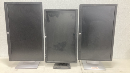 (3) Hewlett-Packard Computer Monitors 22&rdquo; No Cords