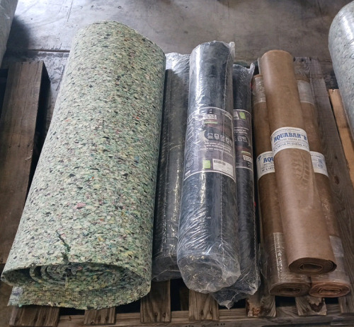 (3) Rolls Moisture Retarder (3)Rolls Pad Atched Flooring ½ Roll Carpet Padding