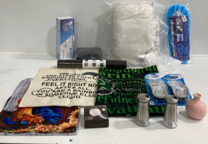 Dr. Scholls Insoles, Pillow Cases, Table Runner, Vase, Salt and Pepper Shakers and More