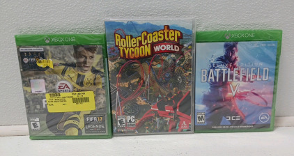Battlefield V And Fifa 17 For Xbox One And Roller Coaster Tycoon For PC
