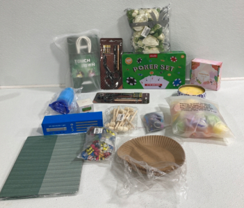 Poker Set, (2) Medical Shears, UV Germicidal Light, Face Cream, Placemats, (2) Candles and More