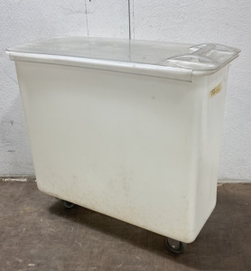 Large 29” x 12”x 22” Commercial Plastic Dry Storage Container W/ Wheels