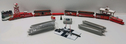 Budweiser Train With Tracks With Depot And Water Tower