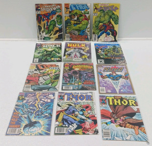 (12) Marvel Comic Books Including Hulk And Spider-Man