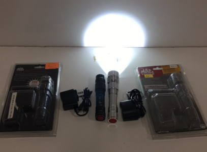 (2) Mac Tools Rechargeable LED Flashlights With Chargers