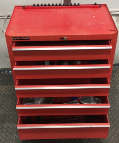 Napa 5-Drawer Tool Storage 17” x 29” x32” Red Toolbox On Wheels