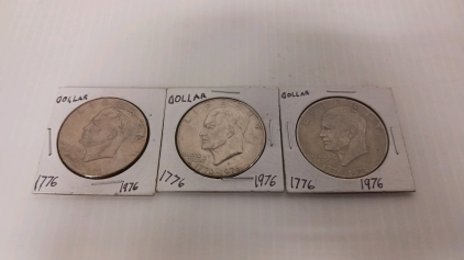 (3) 1976 Eisenhower Dollars