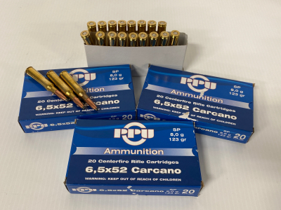 (60) Rnds Of PPU 6.5x 52 Carcano Ammo