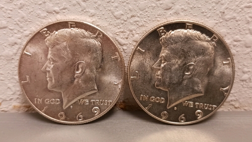 (2) 1969 Silver Half Dollars - Verified Authentic