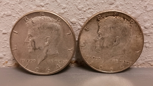 (2) 90% Silver 1964 Kennedy Half Dollars - Verified Authentic