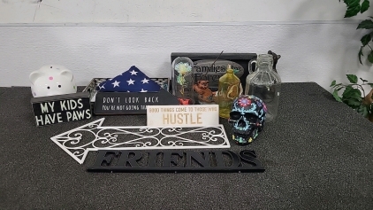 Assorted Wall and Shelve Decor, Signs and More