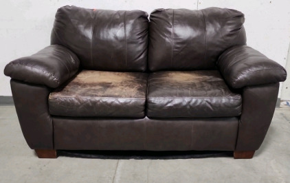 Dark Brown Leather Love Couch