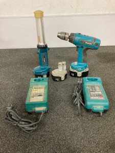 Makita Drill And Light With Batterys