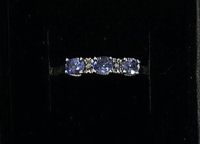 Tanzanite and Diamond Ring in Sterling Silver