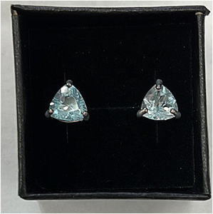 7x5mm Pear Cut London Blue Topaz 2CTW Stud Earrings in Sterling Silver