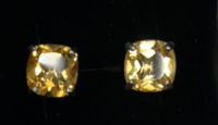 8MM Cushion Cut Citrine 4.5 CTW Stud Earrings in Sterling Silver