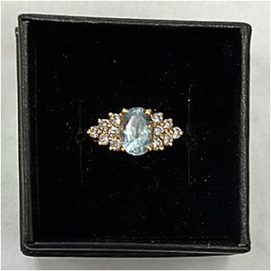 Aquamarine Gold Plated Ring