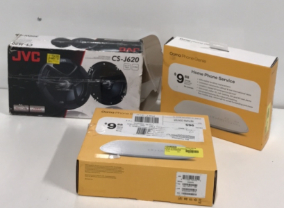 JVC Speakers, (2) Ooma Phone Geni