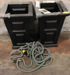 (2) Plastic Planters and Hose