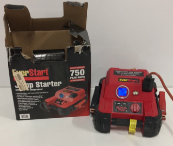 Everstart 750 Peak Amps Jump Starter With 120 PSI Air Compressor And 2.1A USB Power