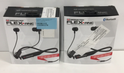 (2) Monster Flex ANC Active Noise Canceling Bluetooth Earphones