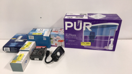 Pur Water Filter, Brita Faucet Filter, Brita Replacement Filter, (2) Life Straw Water Filters, 3-Button Remote, and more