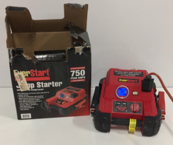 Everstart 750 Peak Amps Jump Starter With 120 PSI Air Compressor And 2.1A USB Power