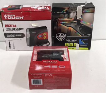 Hyper Tough Tire Inflator-Tape LED Lights-Halo Optic Lazer