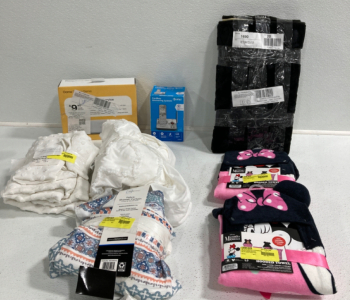 Phone Genie, AT&T Cordless Phone, (3) Shower Curtains, Bath Rug Set, (2) Minnie Mouse Towels