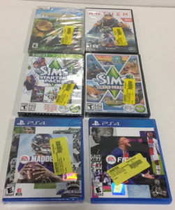 (1) FIFA 21 For PS4 (1) Madden 21 for PS4 (1) Anthem Game For PC (1) Sims 3 starter Pack For PC (1) The Sims 3 For Pc (1) Professional Farmer Gold Edition For PC