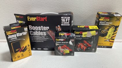 EverStart Brand: Booster Cables, Jump Starter, 100W and 400W Power Inverters, 3A Battery Charger/Maintainer