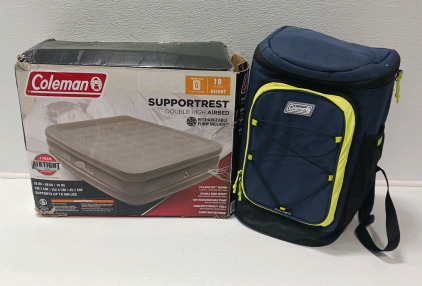 Coleman Double High Queen Air Bed And Coleman Insalated Bag