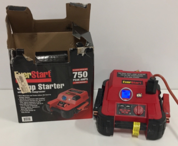 Everstart 750 Peak Amps Jump Starter With 120 PSI Air Compressor And 2.1A USB Power