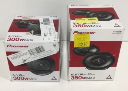 (2) Pioneer 6” x 8” 350w Max Speakers (2) Pioneer 5-1/4” 300w Max Speakers