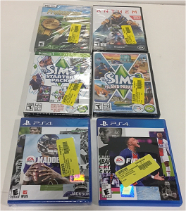 (1) FIFA 21 For PS4 (1) Madden 21 for PS4 (1) Anthem Game For PC (1) Sims 3 starter Pack For PC (1) The Sims 3 For Pc (1) Professional Farmer Gold Edition For PC