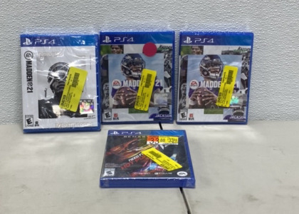 (3) PS4 Madden 2021, (1) PS4 Need for Speed Remastered