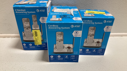 AT&T Set of 2 Landline Phones, (3) Single Phone Answering Systems