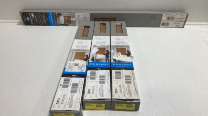 (2) 27x64 Khaki Cordless Blinds, (1) 29x64 Khaki Cordless Blind, (1) 46x64 Khaki Cordless Blind
