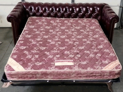 High Quality Red Leather Couch w/ Hideaway Bed