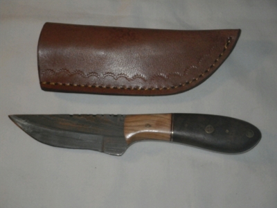 Damascus Full Tang Hunting Knife with Sheath - New