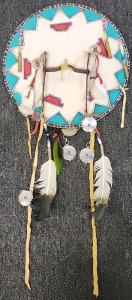 Dream Catcher Made Out Of Wood, Decorated With Trinkets