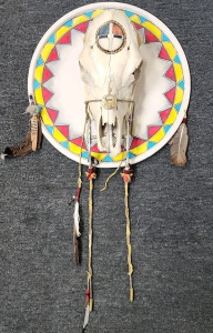 Large Dream Catcher With Bull Skull & Decorative Trinkets