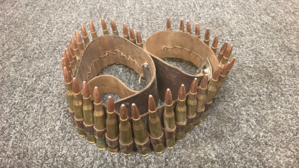 Leather Gun Belt With (36) Rounds 270 WIN Ammo