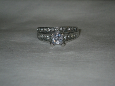 Wedding Set Silver Tone Size 7.5