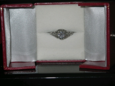 Engagement Open Filigree Designer Ring Size 7