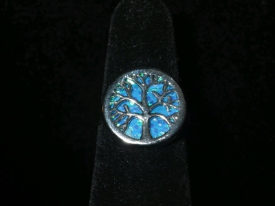 Silver Tone Tree of Life Ring Size 5